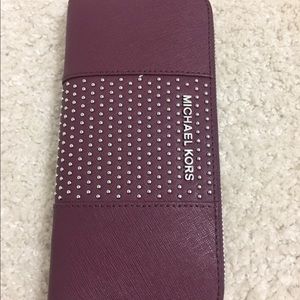 NWT Michael Kors Stud Zip Around Wallet